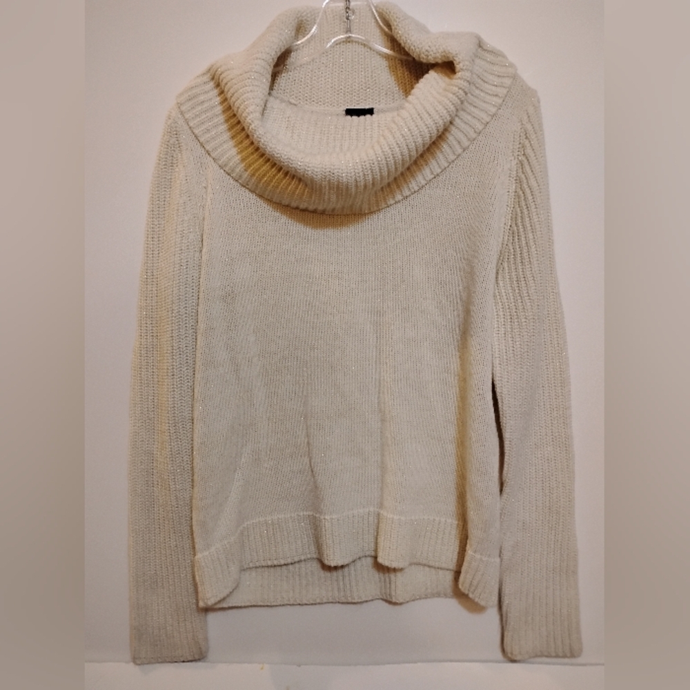 Cozy Cream Cowl Neck Sweater Lurex Touch FADED GLORY (R) XL/XG (16-18) Acrylic